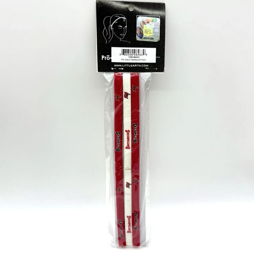 Tampa Bay Buccaneers NFL Team Elastic Headbands 3 Per Pack‎